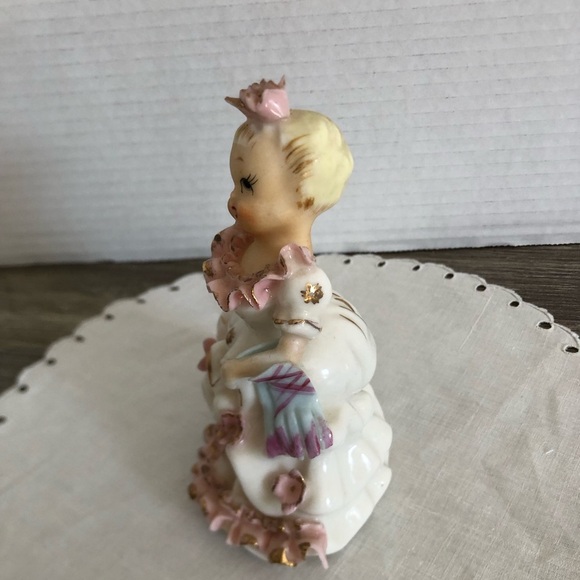 Vtg Japan Girl Figurine with Frilly Dress - Picture 3 of 14